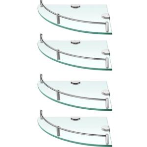 SET DE 4 ESTANTES ESQUINEROS DE VIDRIO DECOTEAM DBE-040